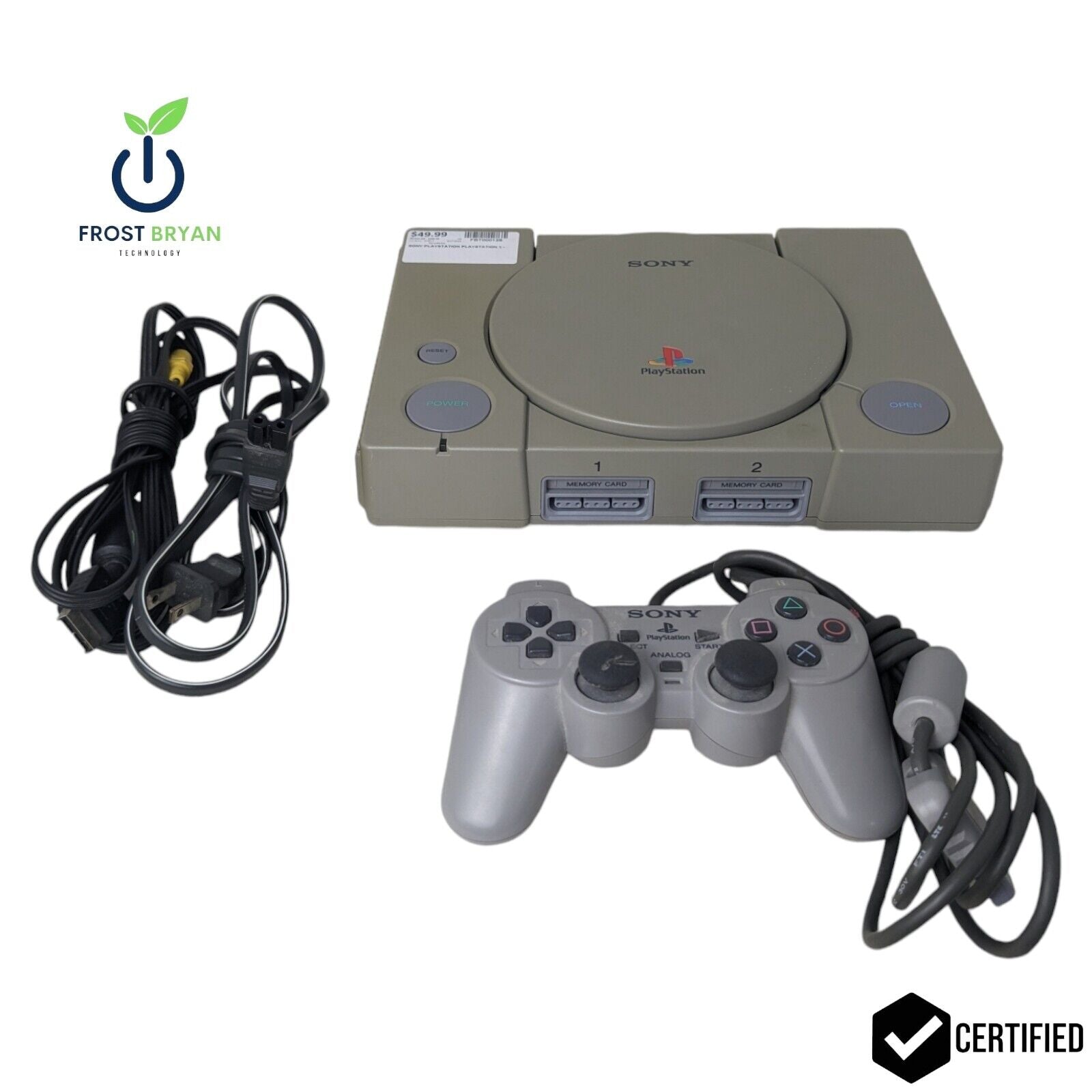 Sony Playstation authentic PS1 SCPH-7501 Console with Cords, OEM Controller & Game TESTED.