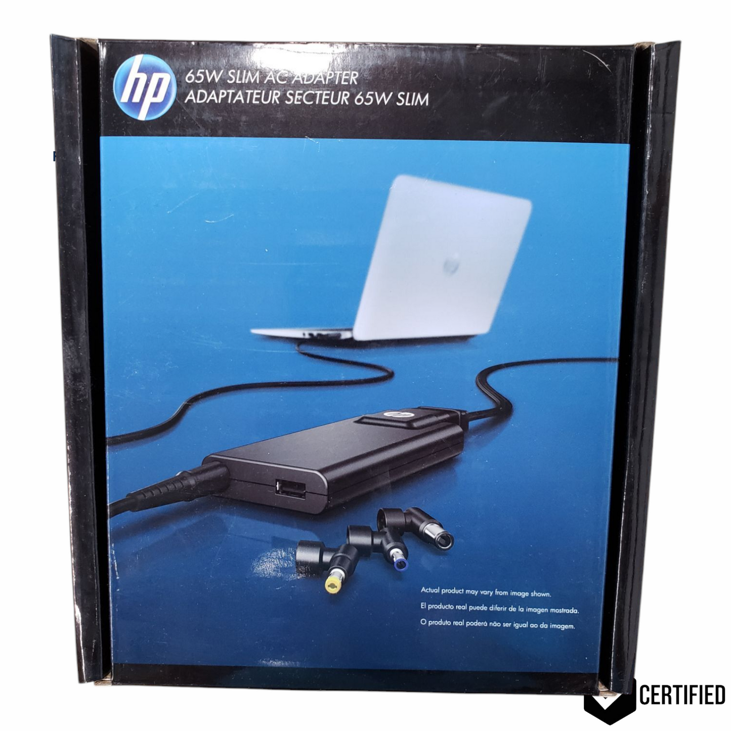 New HP 65w Slim AC Adapter With Tip Conversion 743283-001 Sealed In Box