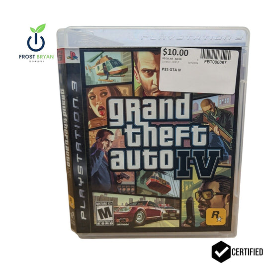 Grand Theft Auto IV (PlayStation 3, 2008) CIB + Manual & Map