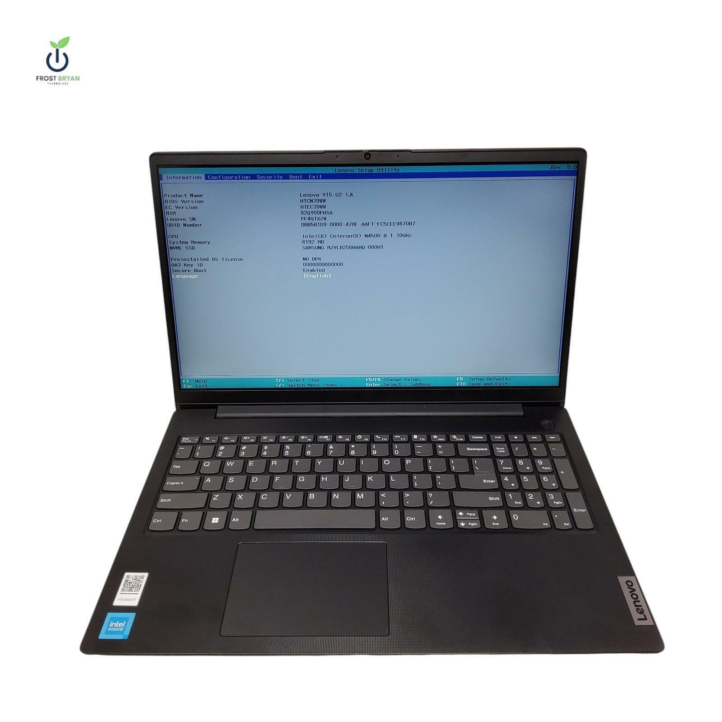 LENOVO V15 G2 IJL 15.6" Laptop N4500@1.10GHz 8GB RAM 256GB SSD  No OS